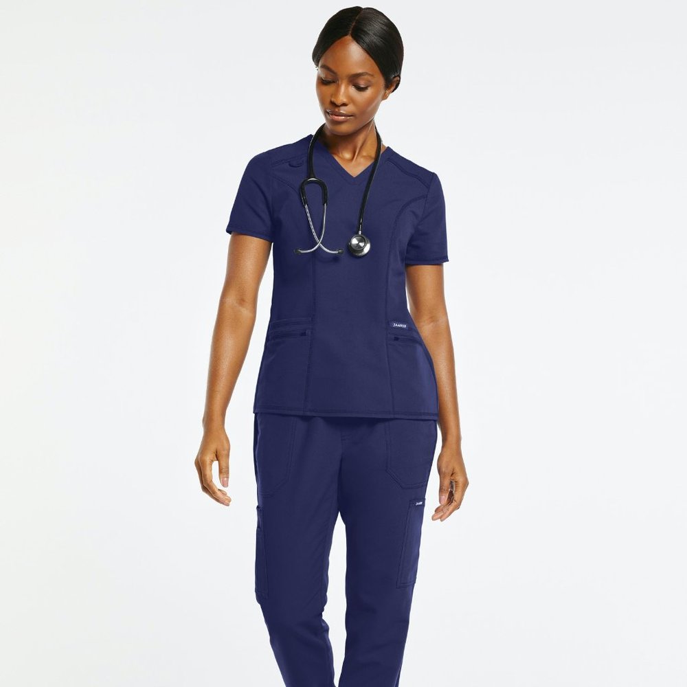 Jaanuu 4-Pocket D-Ring Scrub Top